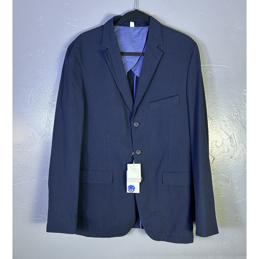 Borden's Men's Single Breasted Suit Blazer Deconstructed Seersucker New 42L